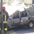 Cava de' Tirreni: auto prende fuoco in via Marconi