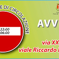 Cava de' Tirreni, per tre notti sospensione parziale della circolazione in via XXV Luglio e viale Riccardo Romano 