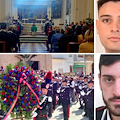 Tragedia di Campagna, dolore e commozione in Puglia per i funerali dei carabinieri Pastore e Ferraro 