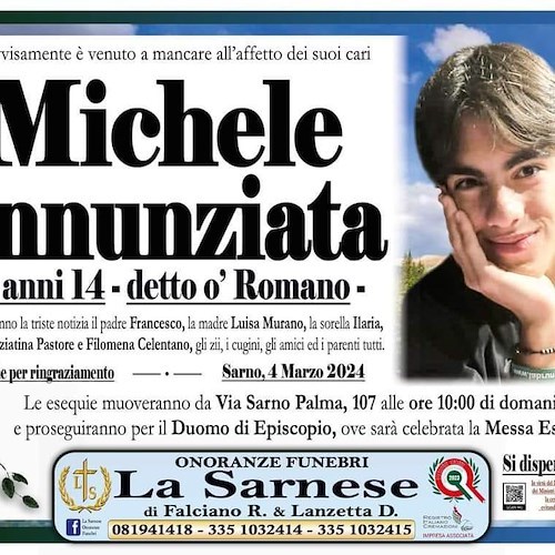 Manifesto funebre Michele Annunziata