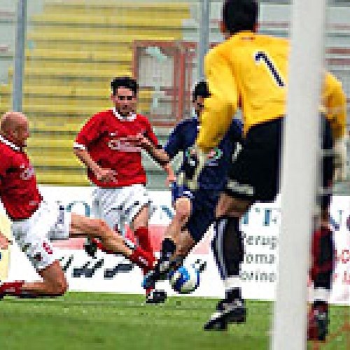 La gioia di Aquino dopo il gol su rigore