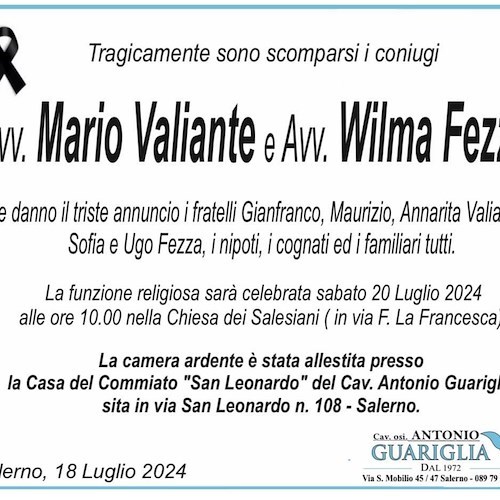 Manifesto funebre Valiante e Fezza