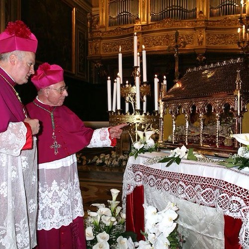 L'Arcivescovo Soricelli e l'Abate Chianetta (foto del servizio di Angelo Tortorella)