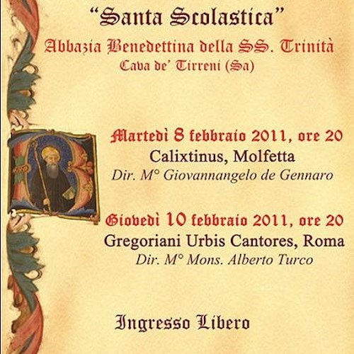 Il programma della Rassegna Santa Scolastica