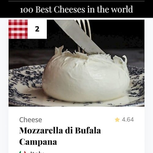 Mozzarella di Bufala Campana DOP secondo formaggio al mondo secondo TasteAtlas<br />&copy; Mozzarella di Bufala Campana DOP