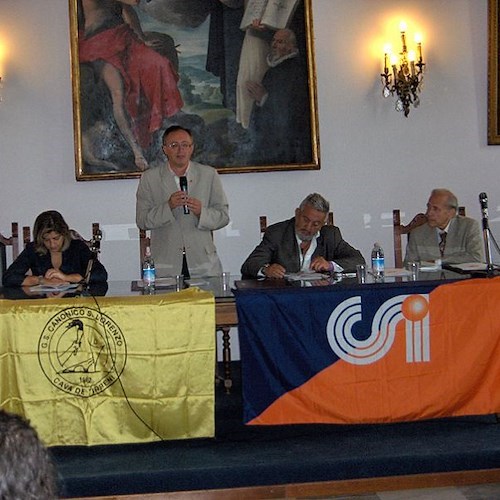 Un momento della conferenza stampa: parola ad Antonio Pisapia