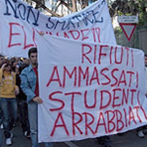 Luigi Gravagnuolo durante il corteo