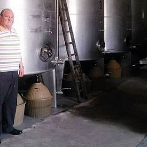 Mario Apicella nella sua azienda vinicola