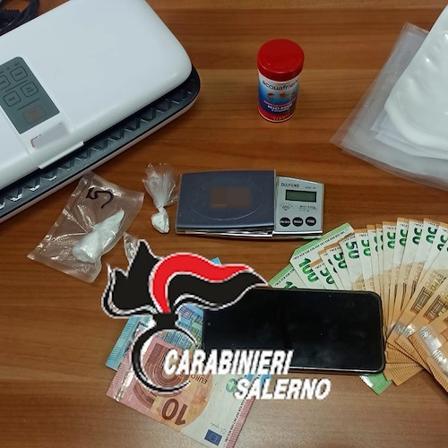 circa 10 grammi di cocaina<br />&copy; Carabinieri Salerno