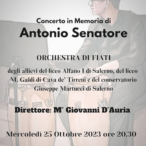 Un mese senza Antonio Senatore: Vietri sul Mare ricorda il percussionista scomparso a un mese dal tragico incidente<br />&copy; Liceo Statale Alfano I - Salerno