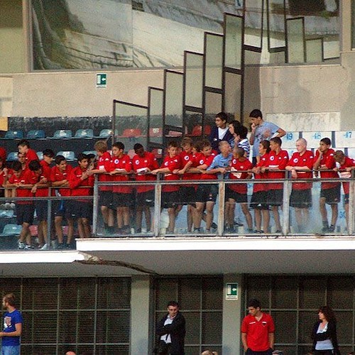 In Tribuna i calciatori di Nocerina e Copenaghen